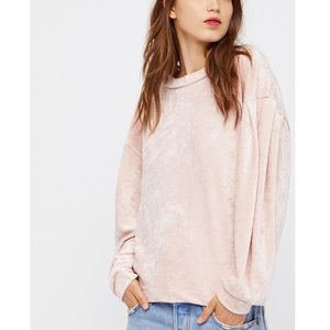 free people | we the free milan velvet slouch blouson pullover pink m